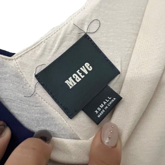 Anthropologie Maeve Womens Colorblock Vneck Jersey Knit Maxi Dress Size XS - Picture 3 of 6